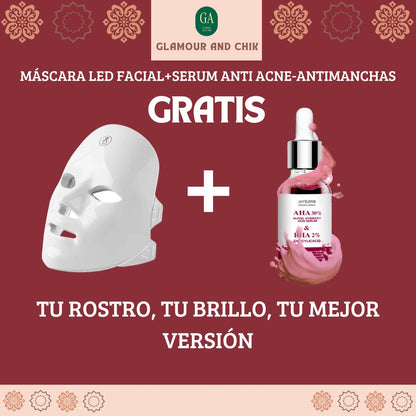 Mascarilla LED Facial + Serum Anti Acne- Antimanchas GRATIS